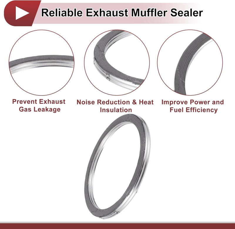 REPAIROCK ID 67mm Exhaust Manifold Gasket Prevent Leak Noise Exhaust Donut Gasket Muffler Ring Exhaust Flange Gasket for Car SUV Truck Graphite Stainless Steel - Image 5